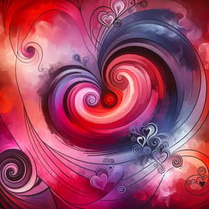 Abstract Conceptual Art Piece for Love | Passionate Swirling Shapes
