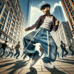 Hispanic Teenage Boy Street Dance | Youthful Street-art Fashion