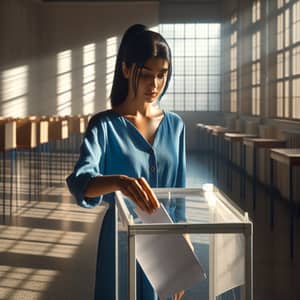 South Asian Girl Voting Booth - Engaging in the Democratic Process