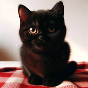 Black Short-Haired Domestic Cat | Curious Yellow-Eyed Feline