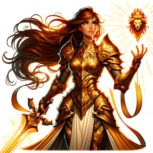 Fantasy Female Warrior in Dominant Armor - Radiant and Courageous