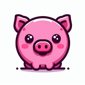 Friendly Bald Pink Cartoon Pig Character with Soft Alien Face