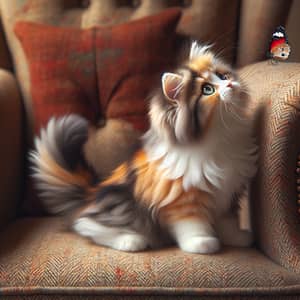 Adorable Cat | Small Domestic Feline with Fluffy Fur