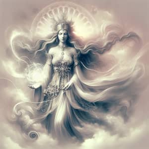 Majestic Goddess Art: Graceful & Tranquil Divine Image