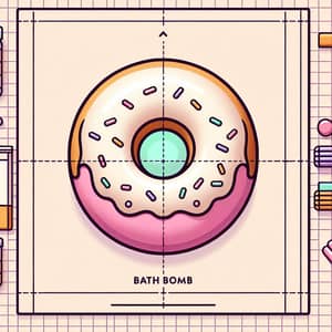Unique Donut Shape Bath Bomb Illustration | Charming Design