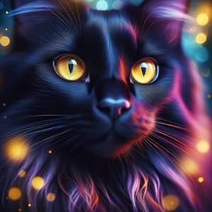 Majestic Black Cat with Piercing Yellow Eyes | Feline Grace