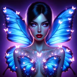 Radiant Butterfly Girl: Enchanting Solo Portrait in High Resolution