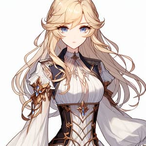 Blonde Hair Anime Character in Elegant Outfit