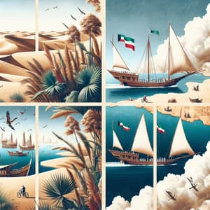 Kuwait's Desert & Maritime Heritage: A Painting Tribute