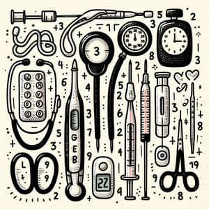 Creative Medical Tools Doodle Design for Visual Learning