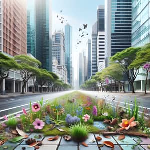 Urban Landscape Infused with Natural Elements