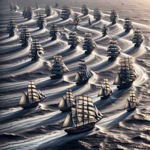 Unique Maritime Navigation Ballet on Vast Ocean