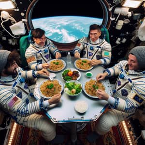 Astronauts Dining on Uzbek Plov in Space