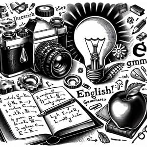 Vintage English Teaching Scene | Symbols of Knowledge
