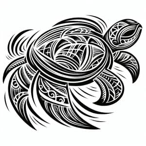 Turtle Tattoo Design: Polynesian-inspired Ethereal Art