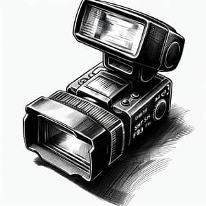 Camera Flash Silhouette Sketch | Brand Sketch Artwork