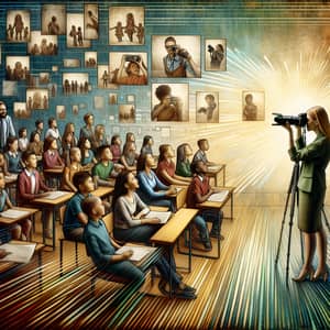 Mixed Media Art Piece on Educator's Role: Teachers & Photographers Metaphor