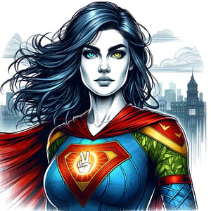 Fierce Female Superhero Fighting for Hope and Justice
