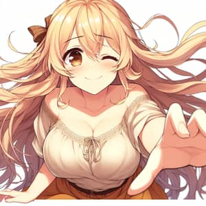 Giant Woman Illustration with Warm Smile | Anime Style Art