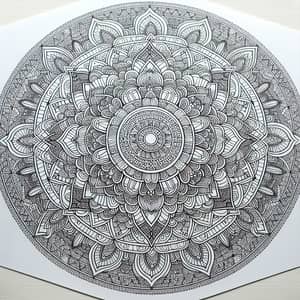 Intricate Mandala Design for Calming Coloring Experience