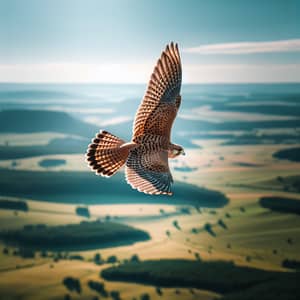 Majestic Falcon Soaring in Clear Blue Sky