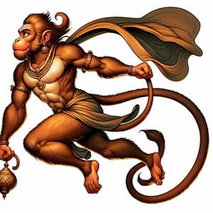 Hanuman - Hindu Monkey Deity Leaping Through the Air