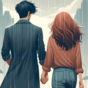 Romantic Rainy Day Walk | Couple Holding Hands in the Rain