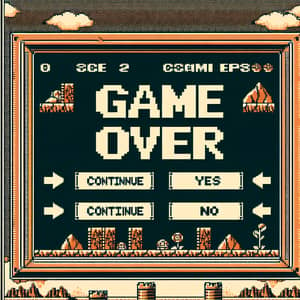 Old-School 8-Bit Style Game Over Screen with Nostalgic Vibe
