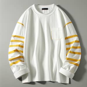 White Shirt with Yellow Stripes - Stylish and Chic