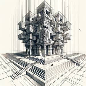 Architectural Sketch: Surya White in Two-Point Perspective