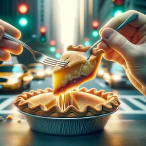 Delectable Pie: Vibrant Food Photography with Urban Twist