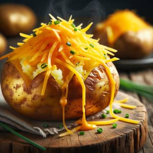 Cheese-Topped Baked Potato with Crispy Skin