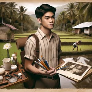 Young Student in Vintage Philippines: Journey through Arts, Agriculture, and Medicine