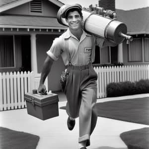 1950s Plumber with Filtration System | Vintage Plumbing Service