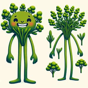 Samphire Cartoon Character: Unique Design with Human-like Features