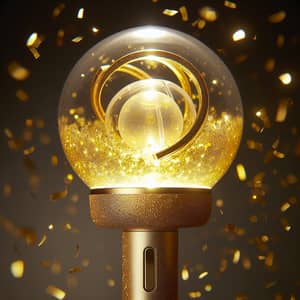 Elegant Kpop Lightstick with Shimmery Gold Handle