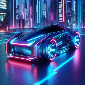 Futuristic Neon Vehicle | High-Tech City Background