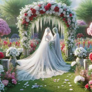 Captivating 3D Render of Romantic Wedding in Blossoming Garden