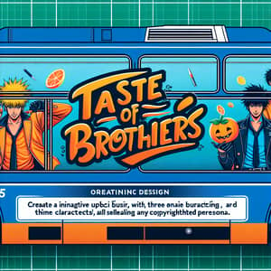Imaginative 'Taste of Brothers' Bus Design with Anime Characters