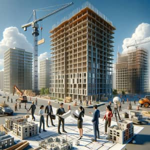 Diverse Real Estate Preconstruction Scene | High-Rise Development