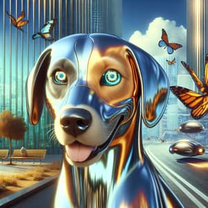 Futuristic Dog: Techno-Utopian Canine with Artificial Intelligence