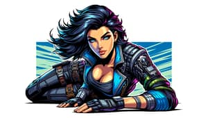 Dynamic Comic Book Style Illustration of a Confident Female Game Character