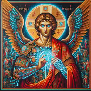 Cyberpunk Archangel Michael | Ancient Russian Icon Art