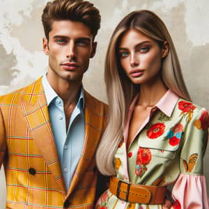 Stylish Italian Couple in Tribeca: Fashionable & Colorful
