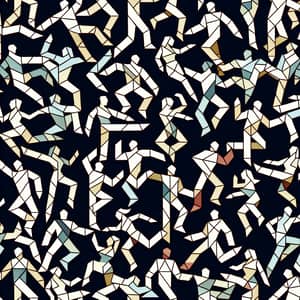 Intricate Dancing Figures Tessellation Artwork