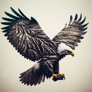 Majestic Eagle with Kurdish Map | Symbol of Independence