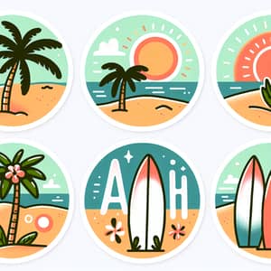Simple & Colorful Beach Sticker - Ahoi Design | Website