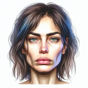 Watercolor Portrait of a Unique Brunette Woman