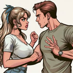 Intense Couples' Quarrel Illustration - Emotional Comic Art