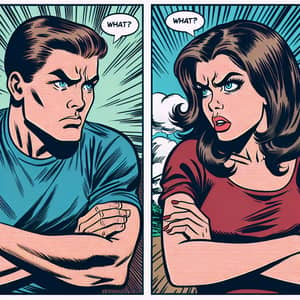 Comic Illustration: Tense Situation Between Boyfriend and Girlfriend